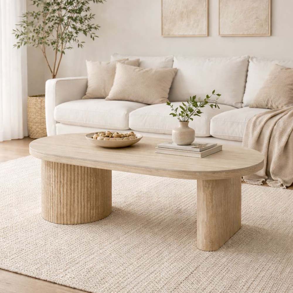 Milton & Oldbrook Salontafel 130 cm Kavala Travertinlook