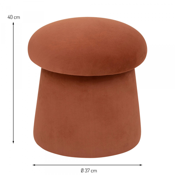 Samt Pouf Autun Orange Eazy Living