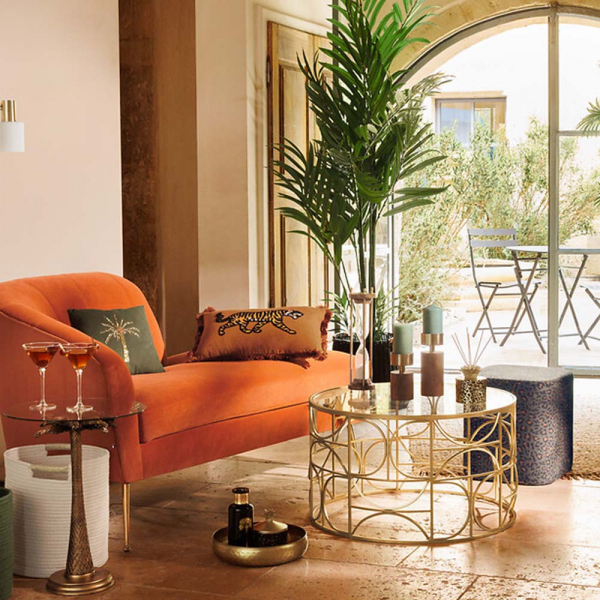 Samt Pouf Mende Leopard Eazy Living