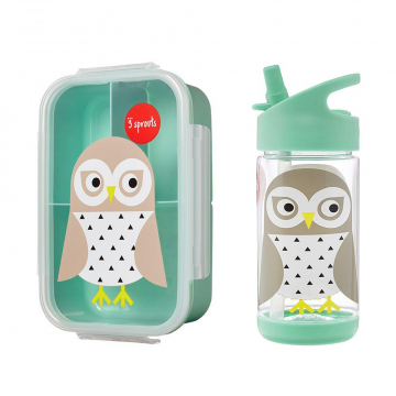 3 Sprouts Boîte Bento & Gourde Hibou