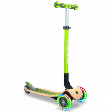 Globber Scooter Vanaf 3 jaar Primo Foldable Lights Wood Groen