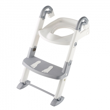Rotho Babydesign 3-in-1 Toilettentrainer mit Treppe KidsKit Grau-Weiß