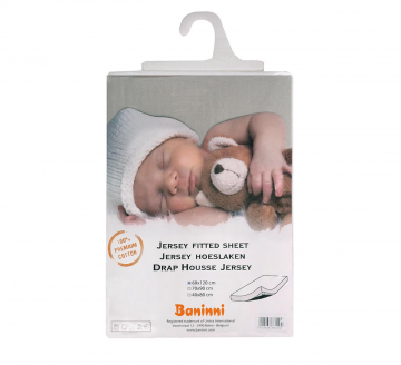 Baninni Hoeslaken Jersey 60 cm x 120 cm Licht Grijs