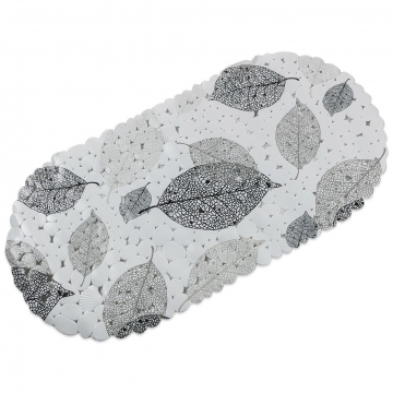 Baytex Rutschfeste Badteppich Grey Leaves 69 cm x 35 cm