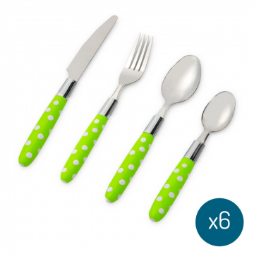 Baytex Bestek Set Dots Groen – 24-delig
