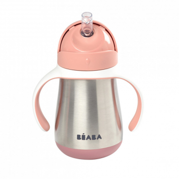 Béaba Inox Drinkbeker Met Rietje 250 ml Roze