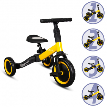 Billy 4en1 Vélo Draisienne Tricycle Évolutif pour Enfants Fresa Jaune