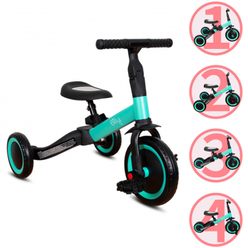 Billy 4-in-1 Kinderfietsje Fresa Turquoise