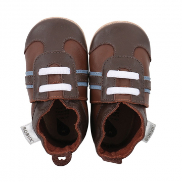 Bobux Chaussons Bébé Soft Soles Sport Marron-Bleu – Small