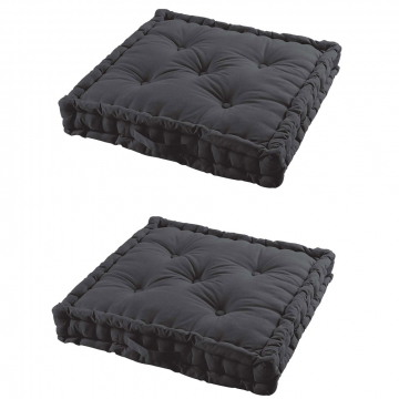 Coussin de Sol 45 x 45 cm Bali Noir - 2 Pièces