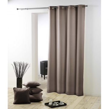 Rideau à Oeillets 140 cm x 260 cm Lewis Taupe