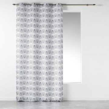 Rideau à Oeillets 140 cm x 260 cm Lima White Fans