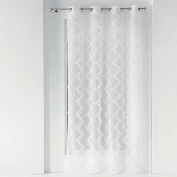 Voilage Intérieur 140 x 280 cm Zigzag Blanc