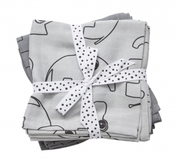 Done By Deer Lange en Mousseline Swaddle Pack Contour Grey - 2 Pcs