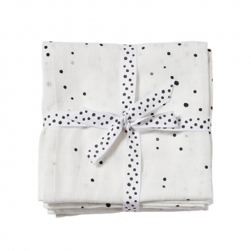 Done By Deer Tetradoek Swaddle Pack Dreamy Dots Wit - 2 Stuks
