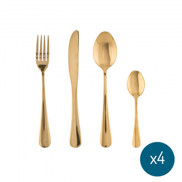 Eazy Living Set de Couverts Or 16 Pcs