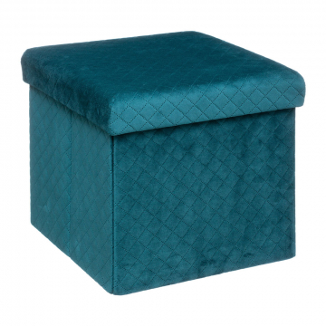 Eazy Living Pouf + Boîte de Rangement Roselle Bleu