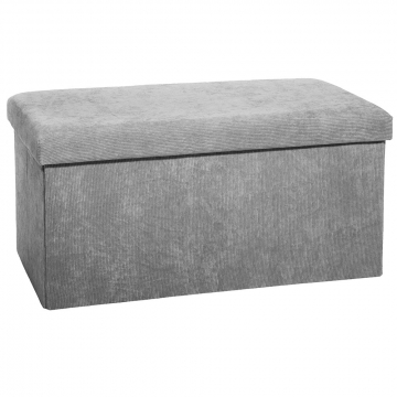 Eazy Living Velvet Poef + Opbergbox Caroline L Grijs