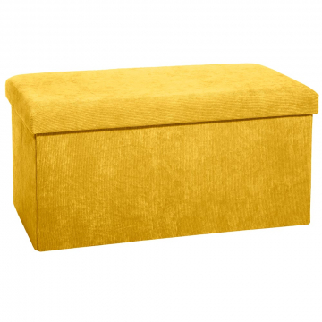 Eazy Living Velvet Pouf + Boîte de Rangement Caroline L Jaune