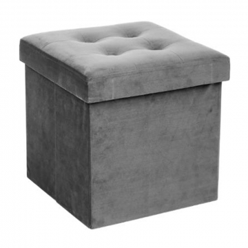 Eazy Living Pouf + Boîte de Rangement Milou Gris Clair