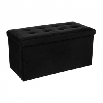 Eazy Living Pouf + Boîte de Rangement Large Mathieu Noir