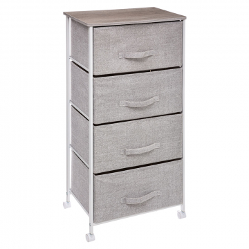 Eazy Living Armoire à Paniers Achille 4 Tiroirs Gris