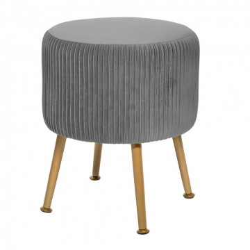 Eazy Living Velvet Kruk Ø 35 cm Louvel Grijs
