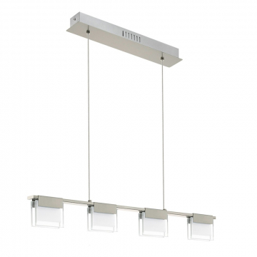 Eglo Hanglamp Clap 4 Lichts LED Nikkel Mat