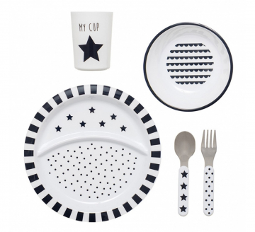 Jabadabado Eet Set Zwart-Wit
