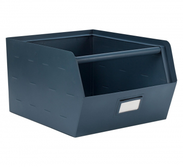 Kidsdepot Boîte de Rangement en Métal Bleu Original