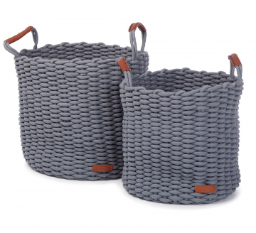 KidsDepot Gevlochten Manden Set Korbo L Mist