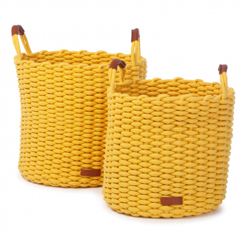 KidsDepot Set de Paniers Tressés Korbo L Jaune