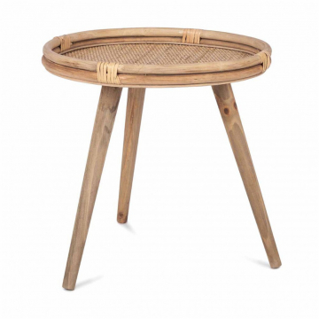 KidsDepot Table d'Appoint en Rotin Mylla Ø 45 cm