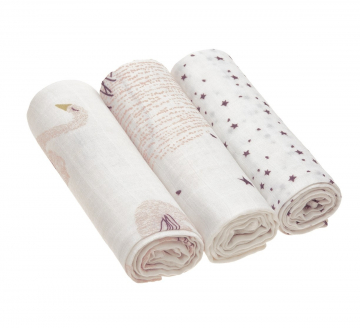 Lässig Tetradoek Heavenly Soft Swaddle L Little Water Swan - 3 Stuks