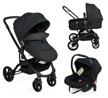 Little World Poussette 3 en 1 City Walker Noir - Jusqu'à 22 kg!