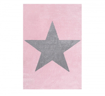 Livone Tapis Happy Rugs Stars Rose - Gris 120 cm x 180 cm