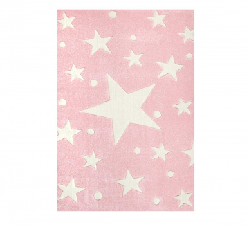 Livone Tapis Happy Rugs Stars Rose - Blanc 160 cm x 230 cm