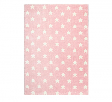 Livone Tapis Happy Rugs Little Stars Rose - Blanc 120 cm x 180 cm