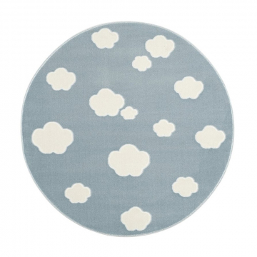 Livone Tapijt Ø 133 cm Happy Rugs Sky Cloud Blauw - Wit
