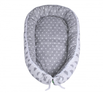 Lulando Babynest Multifunctioneel Gray Clouds Stars Gray
