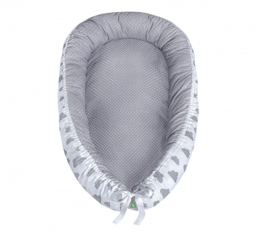 Lulando Babynest Multifunctioneel Gray Clouds Dots Gray