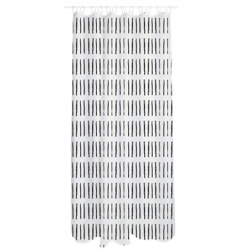 MyHome Rideau de Douche 180 x 200 cm Zip White Black