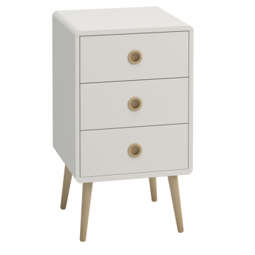 Steens Nachtkastje Softline 3 Lades Wit