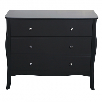 Steens Commode Baroque Noir 3 Tiroirs