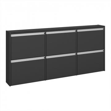 Steens Armoire à Chaussures Skyline 6 Boîtes Noir