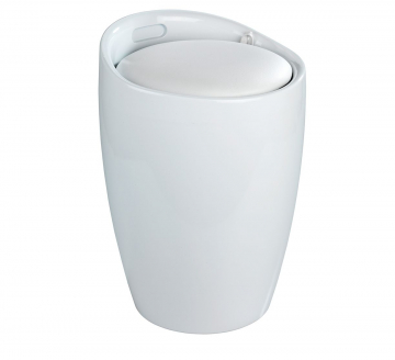 Wenko Badkamer Stoel & Wasmand Candy Wit