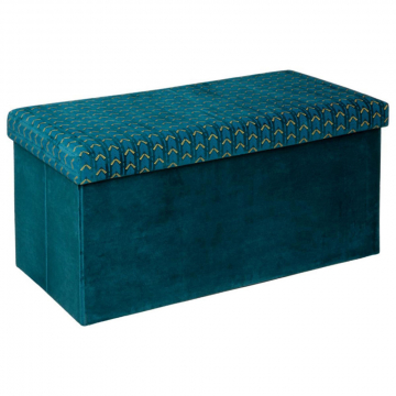 Eazy Living Pouf + Boîte de Rangement Elena Bleu