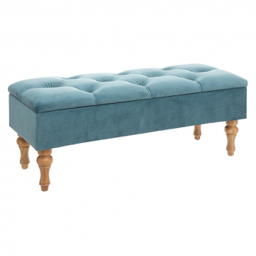 Eazy Living Banc de Rangement Velours Cammi Bleu