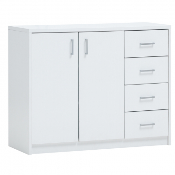 Stozy Armoire Buffet 2 Portes 4 Tiroirs Nuo Blanc