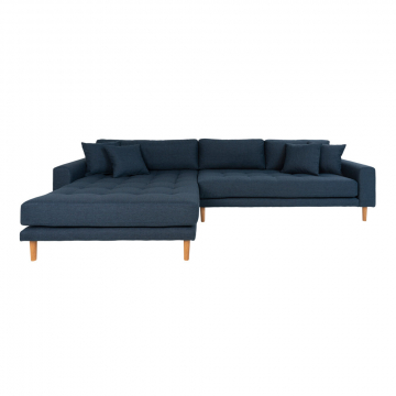 House Collection Canapé d'Angle Milo Lounge Sofa Gauche Bleu Foncé